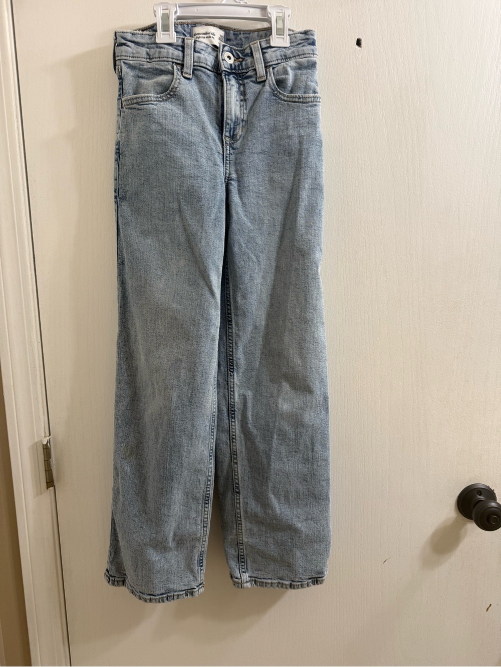 abercrombie kids Light Wash Wide-Leg Jeans